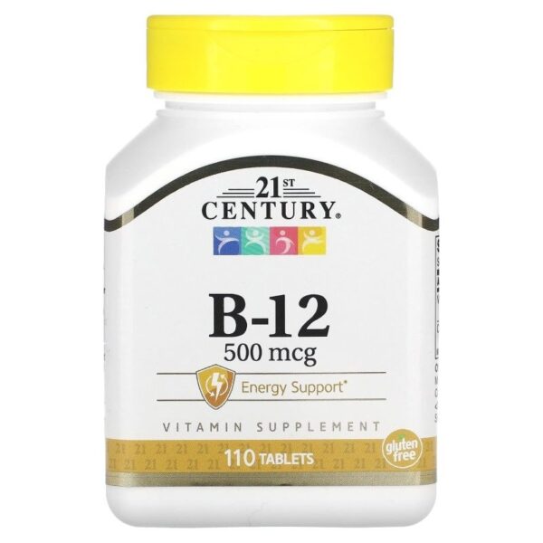 Vitamina B12 500 mcg 110 Tabletes 21 St Century Importada EUA Original