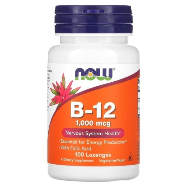 Vitamina B12 NOW 1.000 mcg 100 Pastilha Importada EUA Original