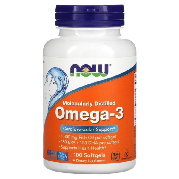 Ômega 3 NOW 1000mg 100 Capsulas Importada Original