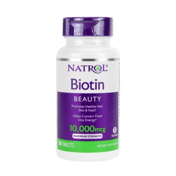 Biotina 10,000 mcg 100 Tabletes Natrol Importada EUA Original