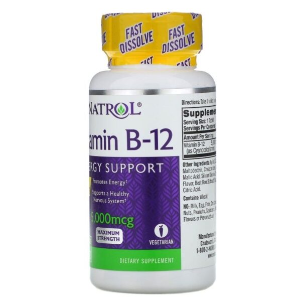 Vitamina B12 Sublingual 100 Tabletes Natrol Importado EUA Original - Image 3