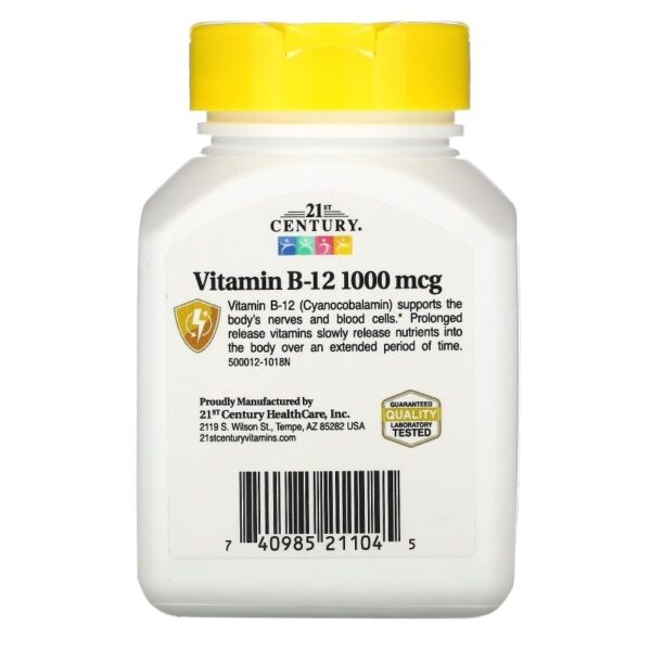 Vitamina B12 1000mcg 110 Tabletes Sublingual Importada EUA Original - Image 3