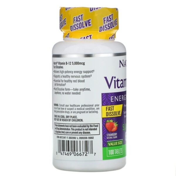 Vitamina B12 Sublingual 100 Tabletes Natrol Importado EUA Original - Image 2